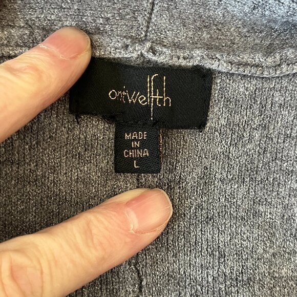 OneTwelfth Gray Shawl Collared Cardigan L - Picture 4 of 6